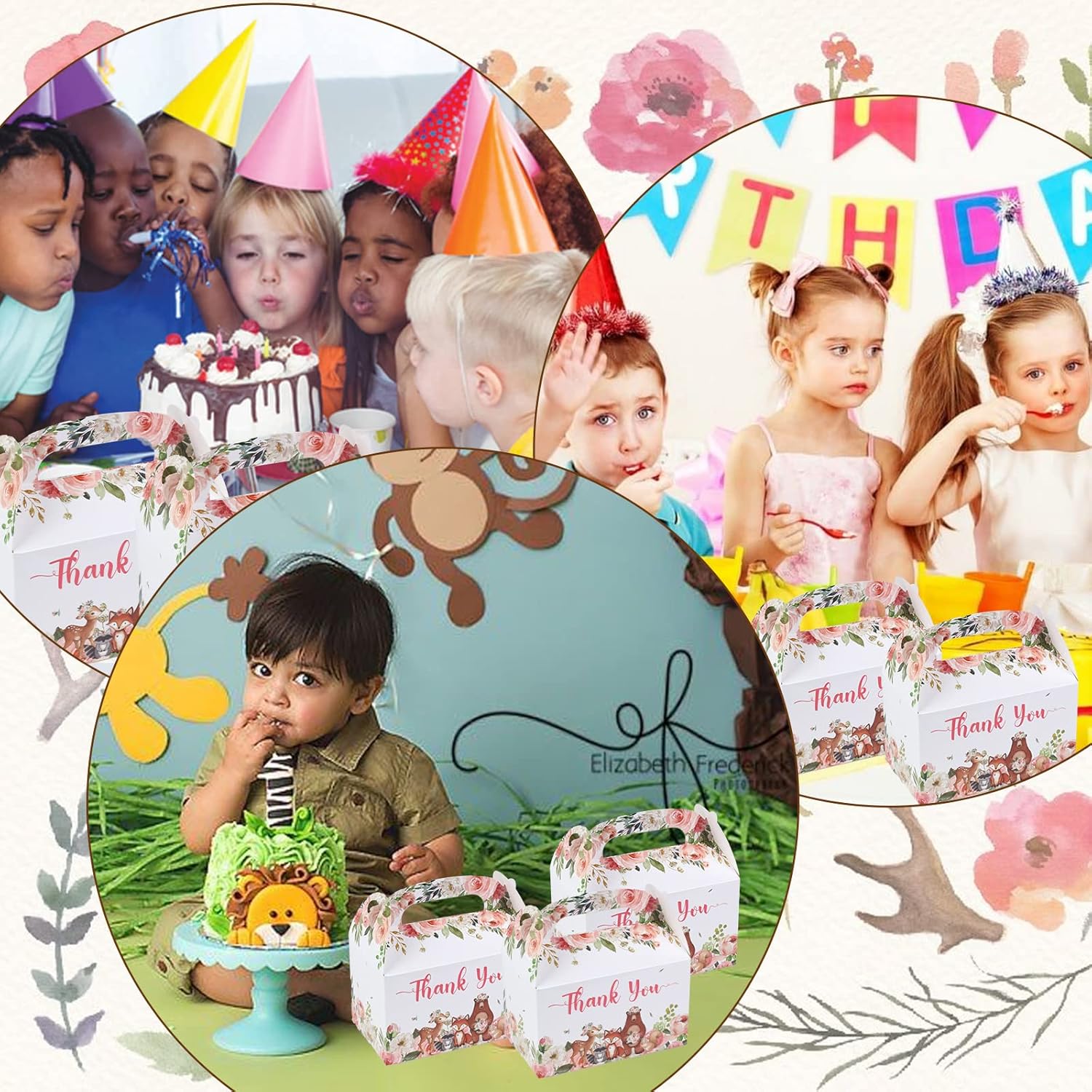 Cheereveal Woodland Baby Shower Favor Boxes 12PCS