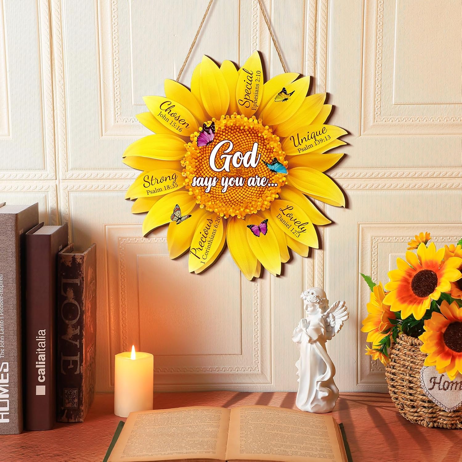 Panelee 1181 Inch Sunflower Wood Wall Sign
