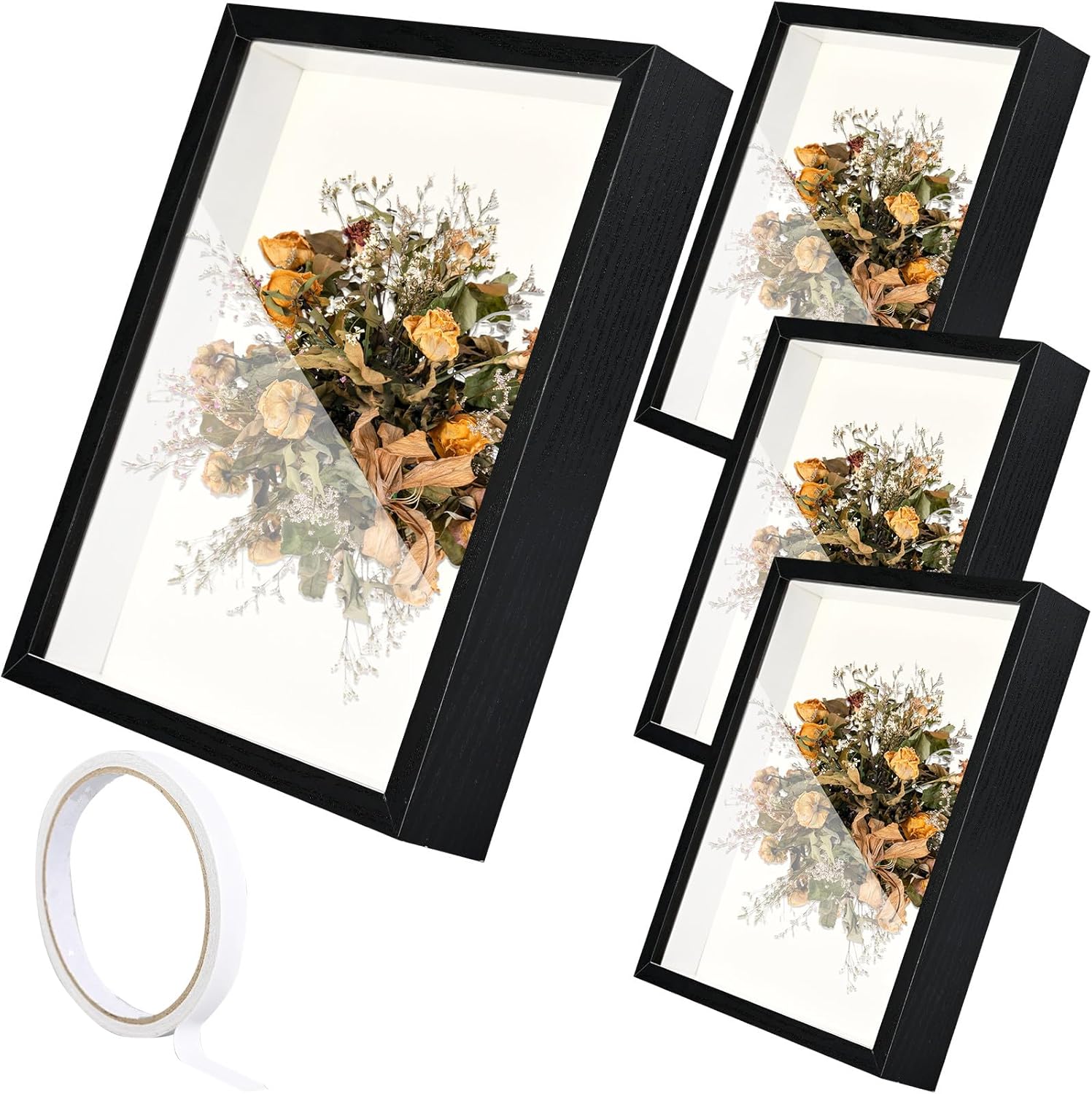 4 Pack 8x10 Shadow Box Frame with Adhesive Tape
