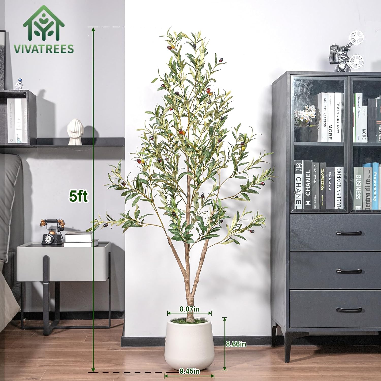 VIVATREES Olive Trees Artificial Indoor 5FT Faux Tree with Planter