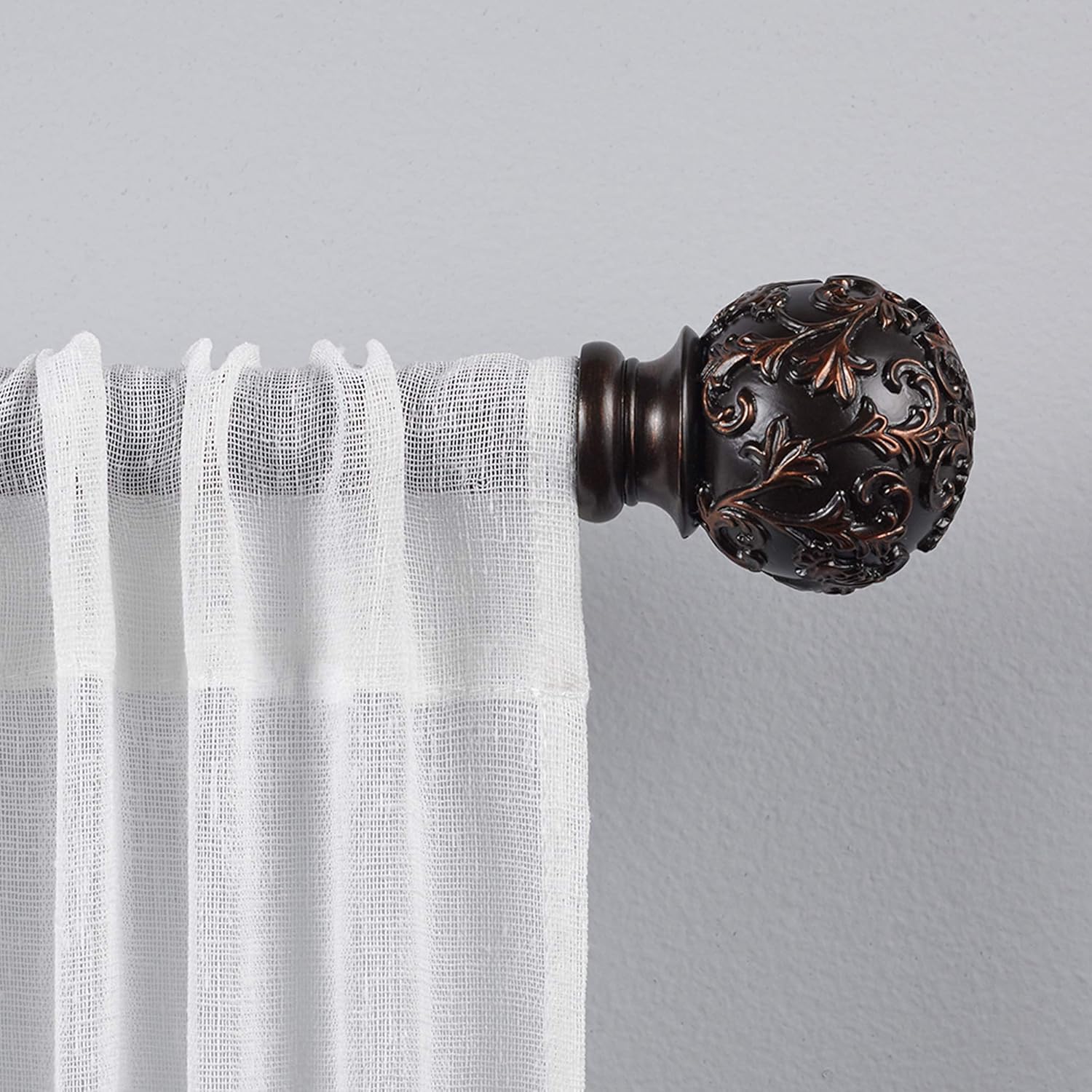 Exclusive Home Vine 1 Inch Curtain Rod and Finial Set Matte Bronze Adjustable