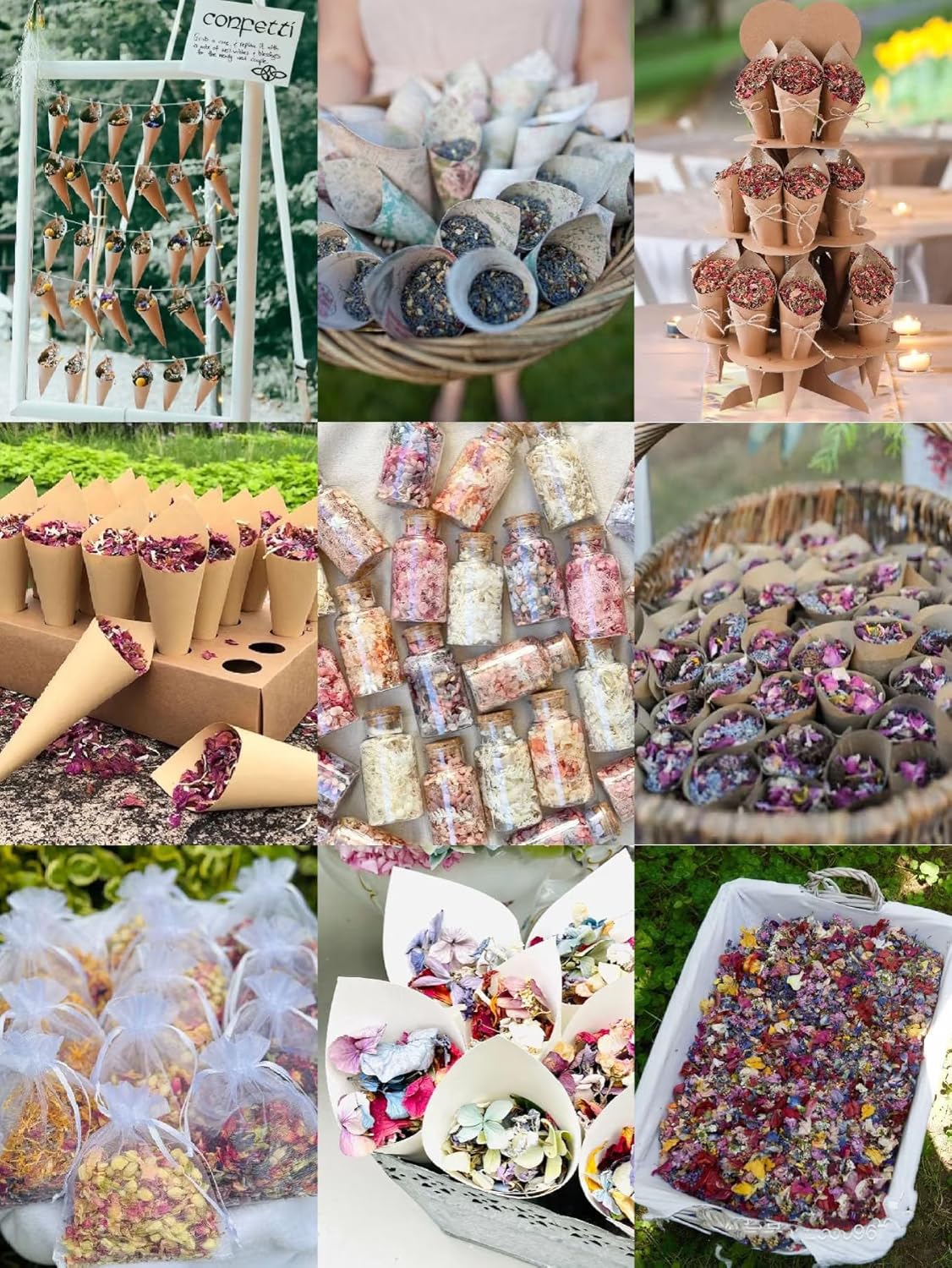 Natural Dried Rose Petals Party Confetti 12 Packs for Wedding and Events