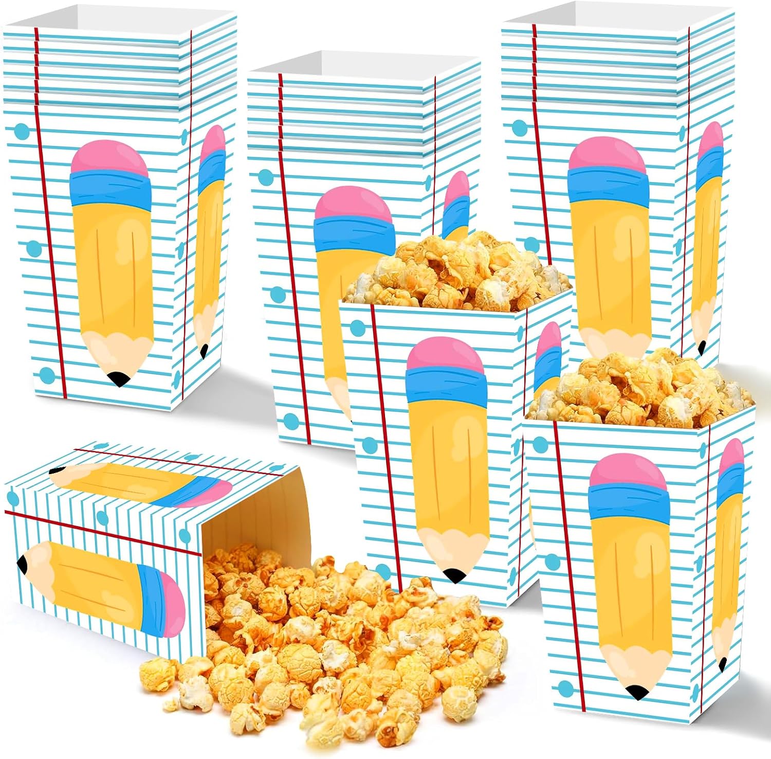 24 Pcs Back to School Popcorn Candy Boxes Gift Set