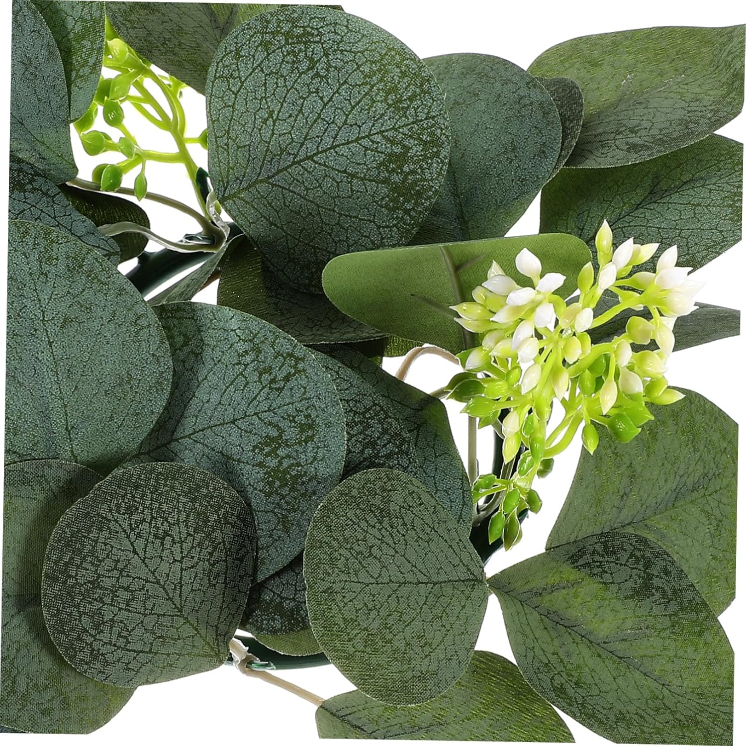 PRETYZOOM Artificial Eucalyptus Candle Wreaths 2pcs