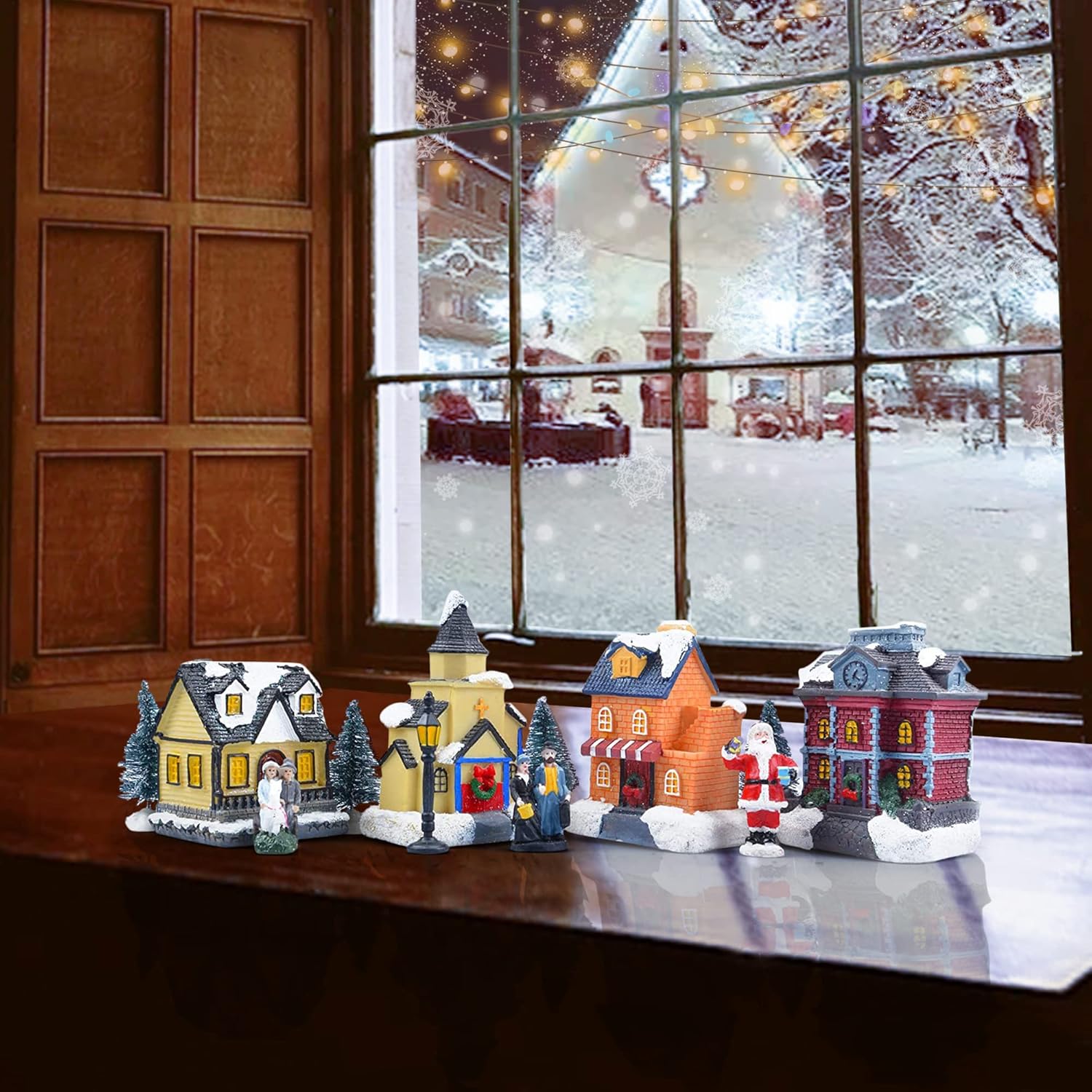 Zornrc Christmas Village Set with LED Lights