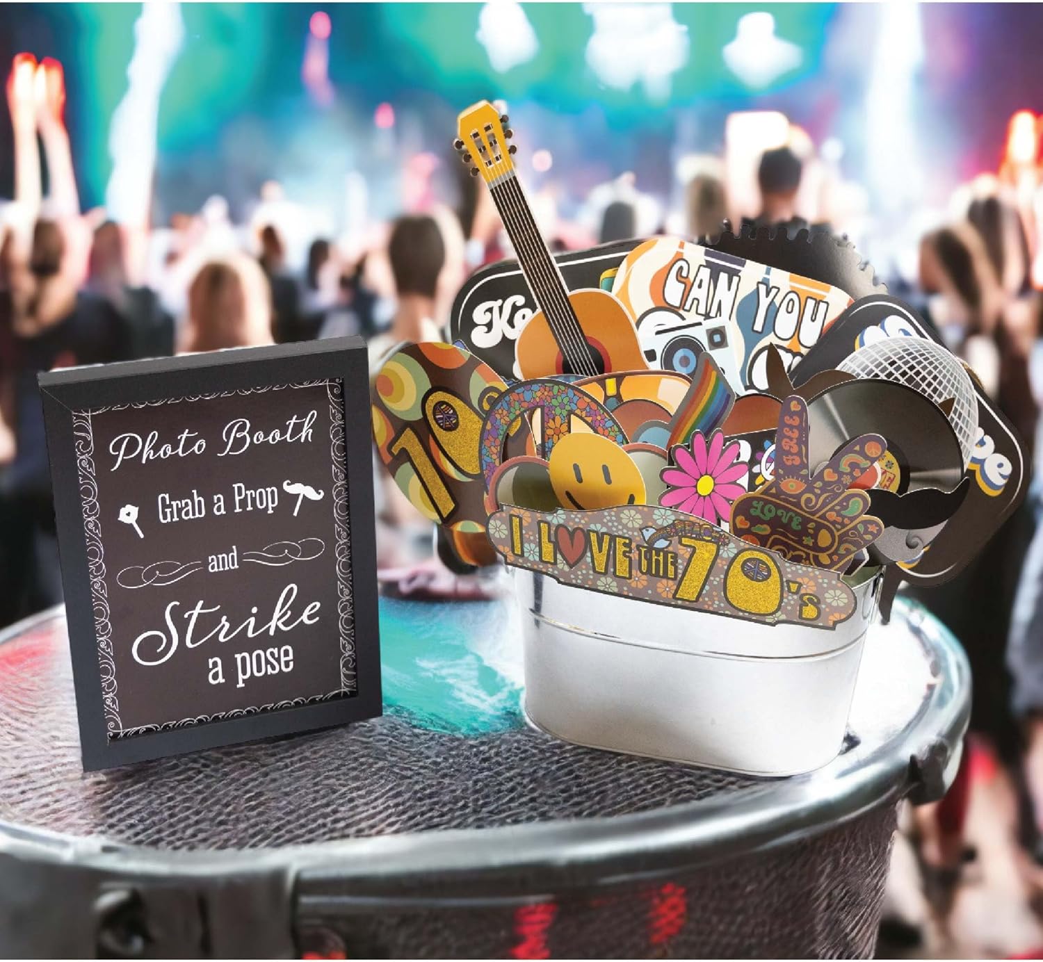 70s Photo Booth Props - 41 Piece Disco Kit