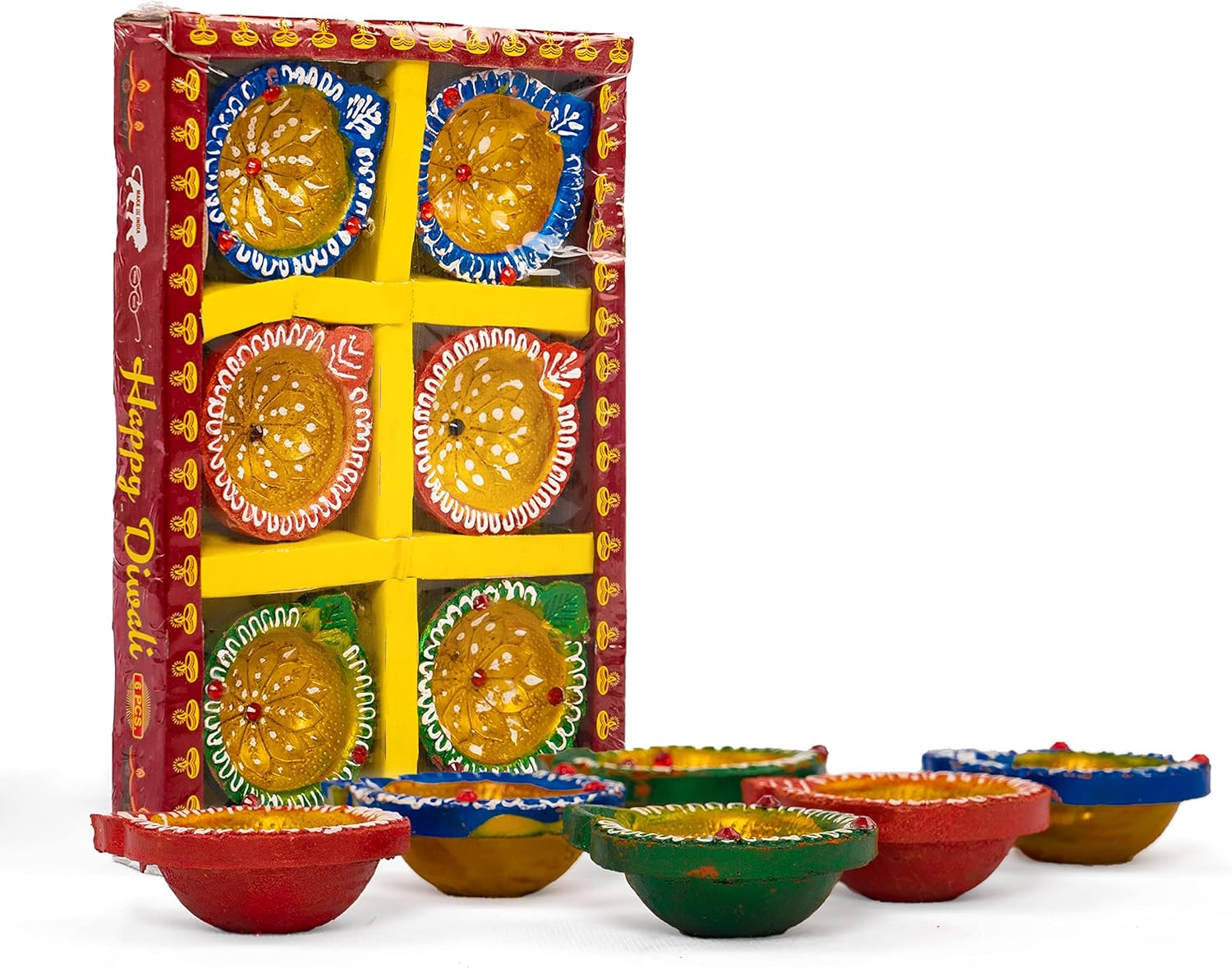 Tarini Gallery Earthen Diya Set of 6 Circle Shape