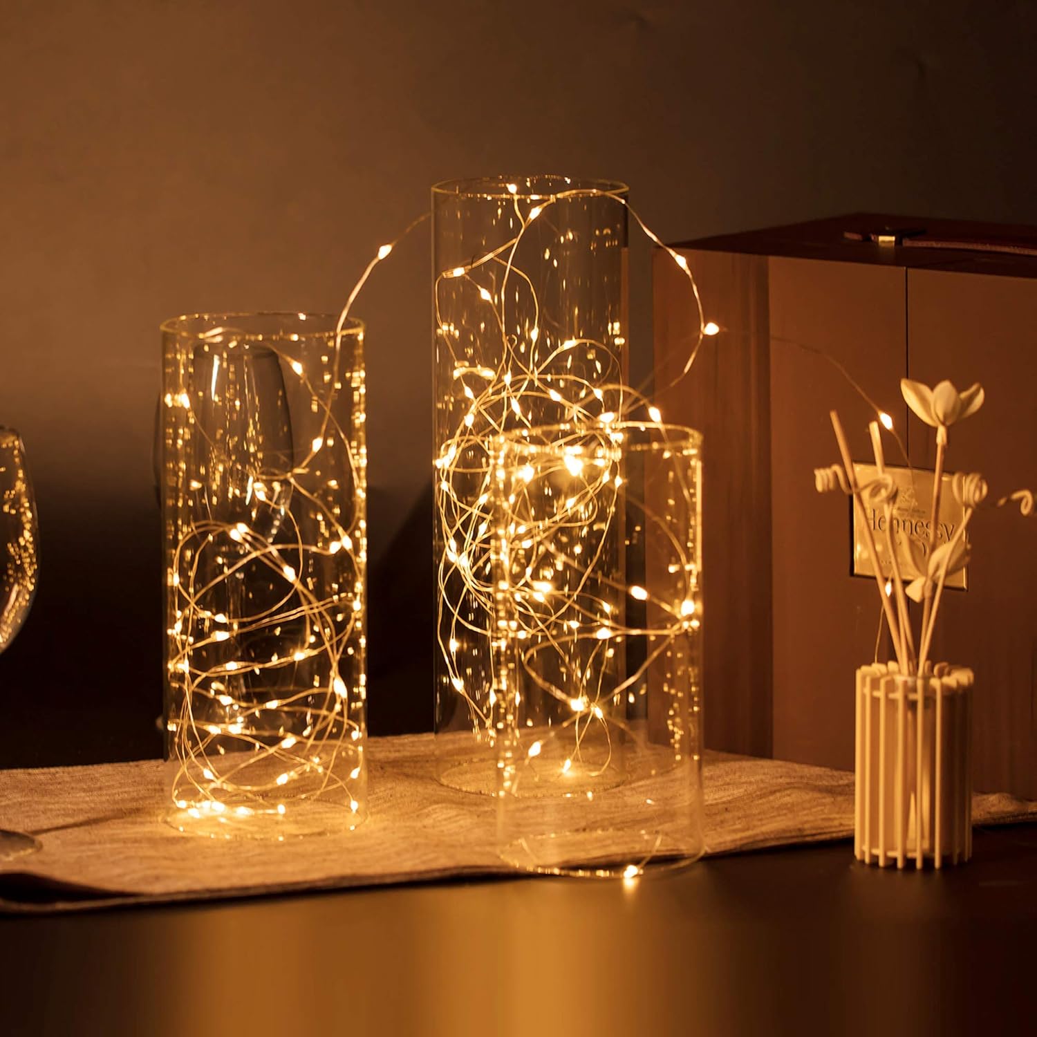 WGVI Hurricane Candle Holder Sleeve 2 Pieces Clear Glass Cylinder