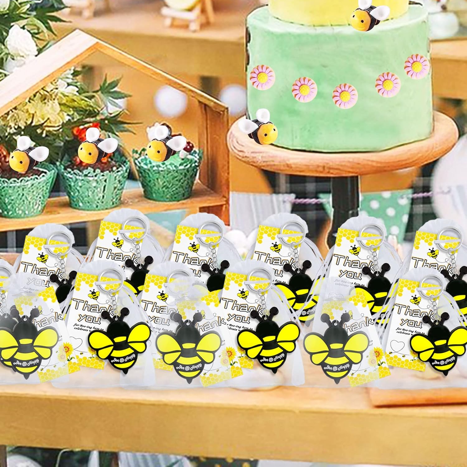 40 Pack Bumble Bee Keyring Party Favor Gift