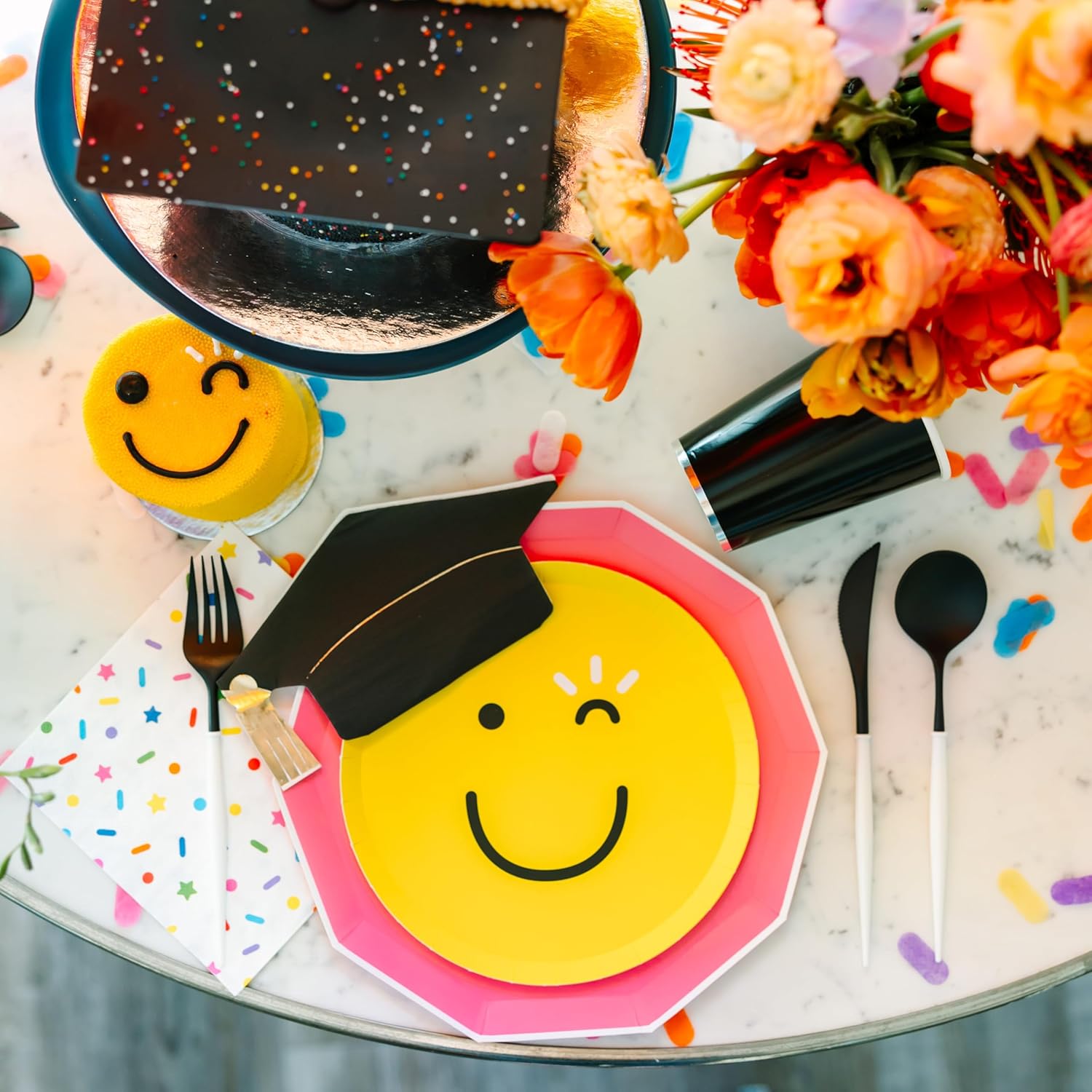 Sprinkles Smiles Rainbow Cake Slice Napkins Pack of 20