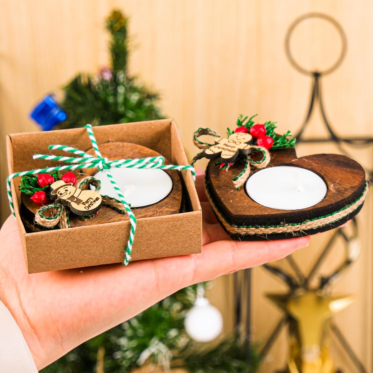 Happy Times Favors Christmas Candle Holders Set of 10