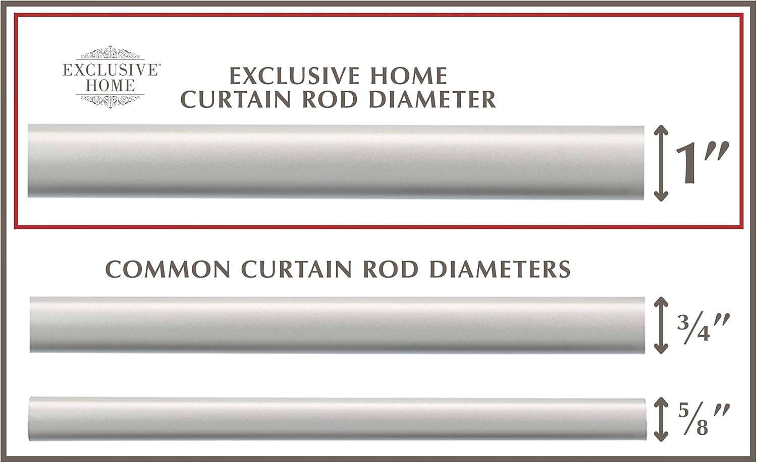 Exclusive Home Vine 1 Inch Curtain Rod and Finial Set