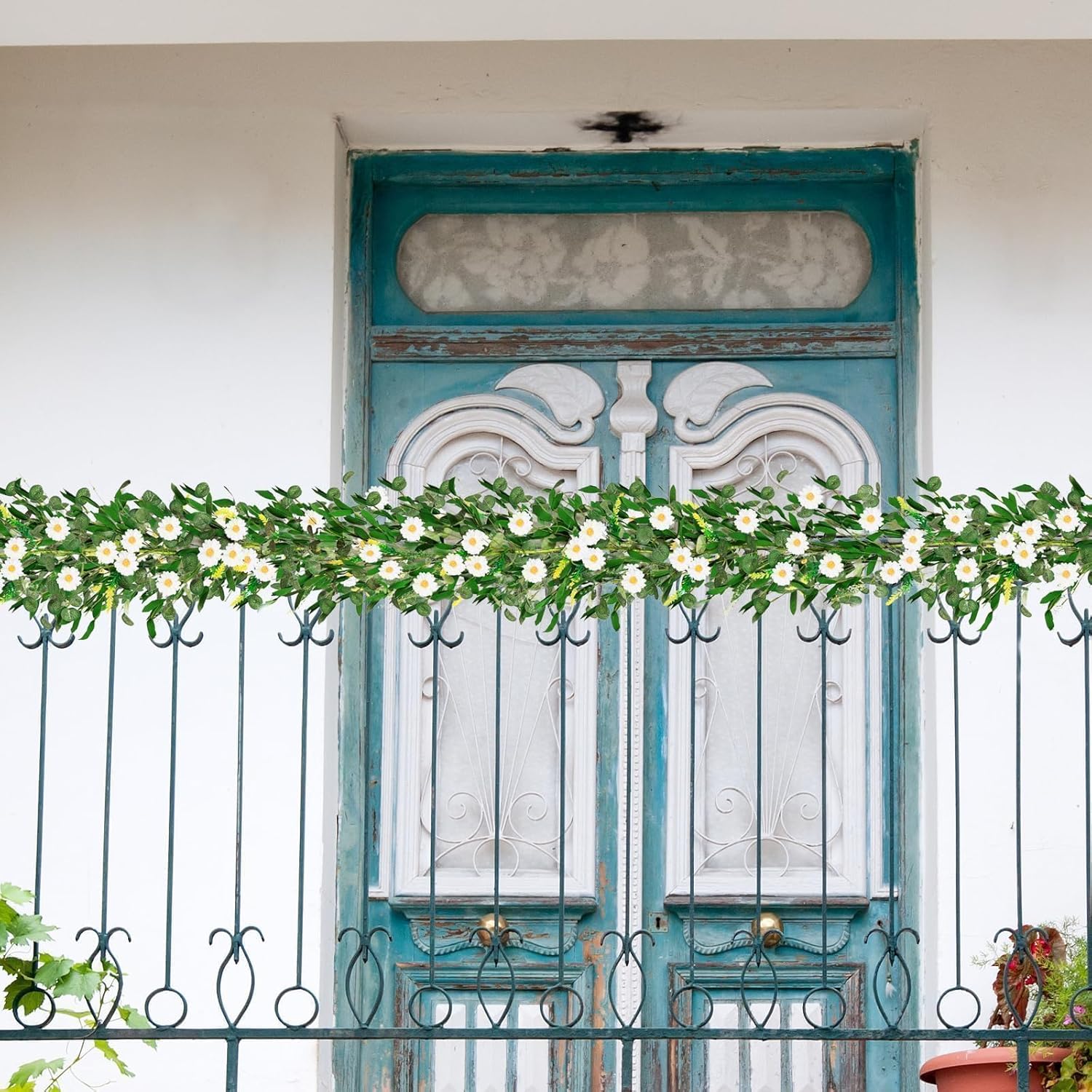 6 Ft White Flower Garland Artificial Daisy Wildflower