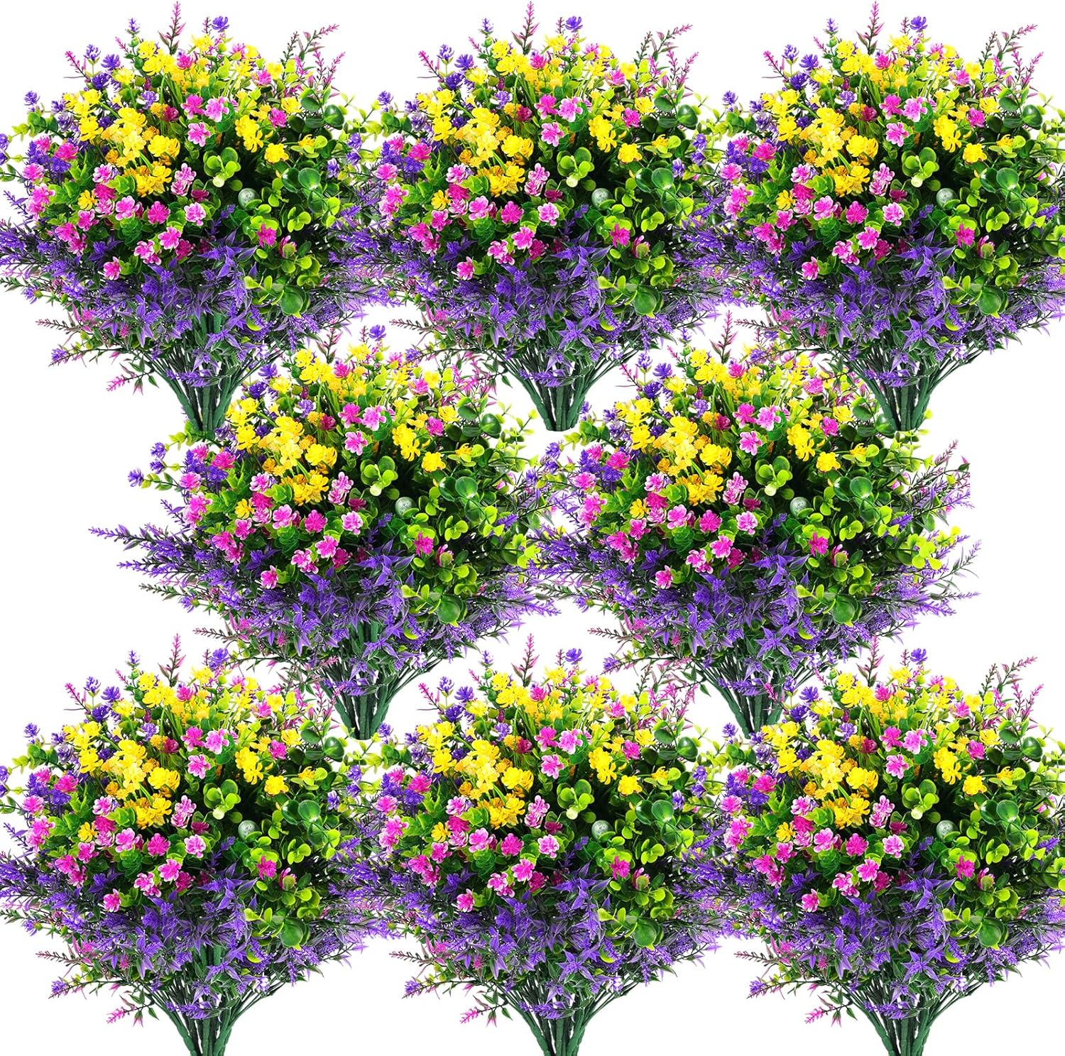 Hananona 24 Pcs Artificial Flowers Outdoor Decor