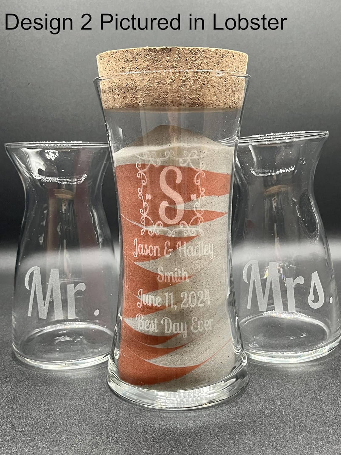 Personalized Wedding Sand Ceremony Set with Cork