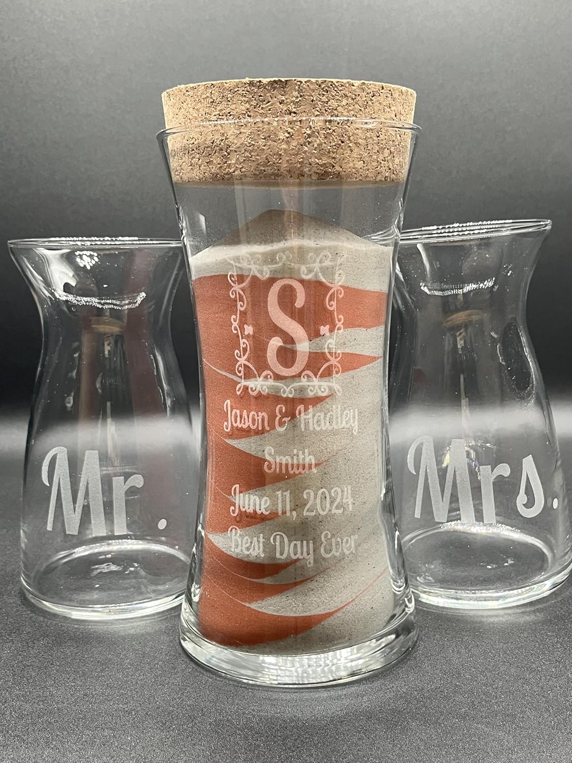 Personalized Wedding Sand Ceremony Set with Cork