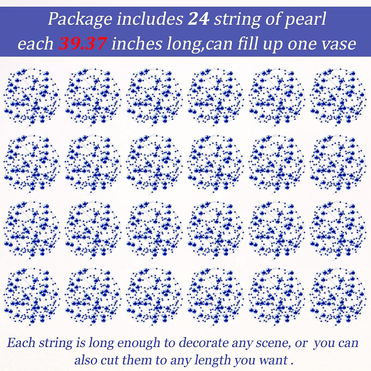 Tondiamo Artificial Pearl String for Floating Candle Centerpieces