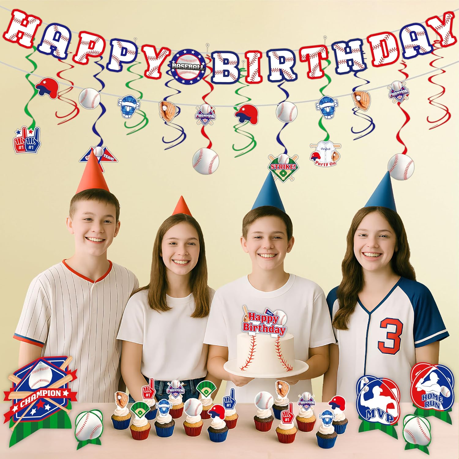 36PCS Baseball Party Decorations Kit
