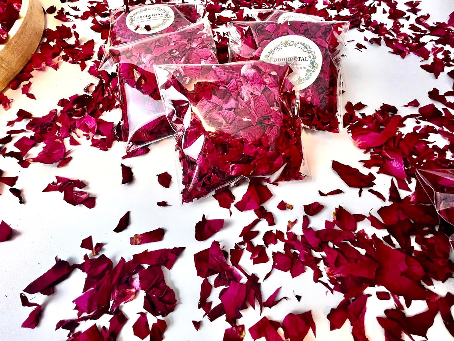 Natural Dried Rose Petals Party Confetti 12 Packs for Wedding and Events