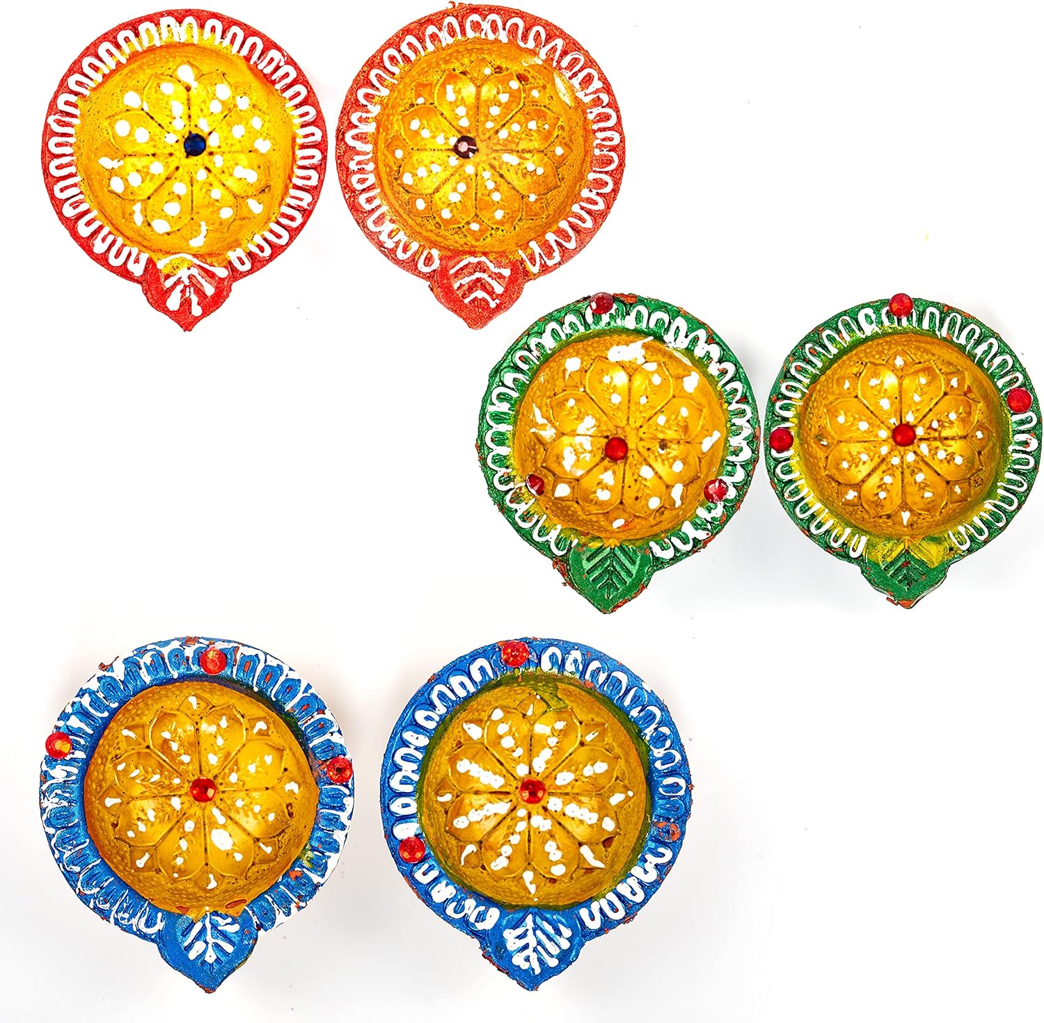 Tarini Gallery Earthen Diya Set of 6 Circle Shape