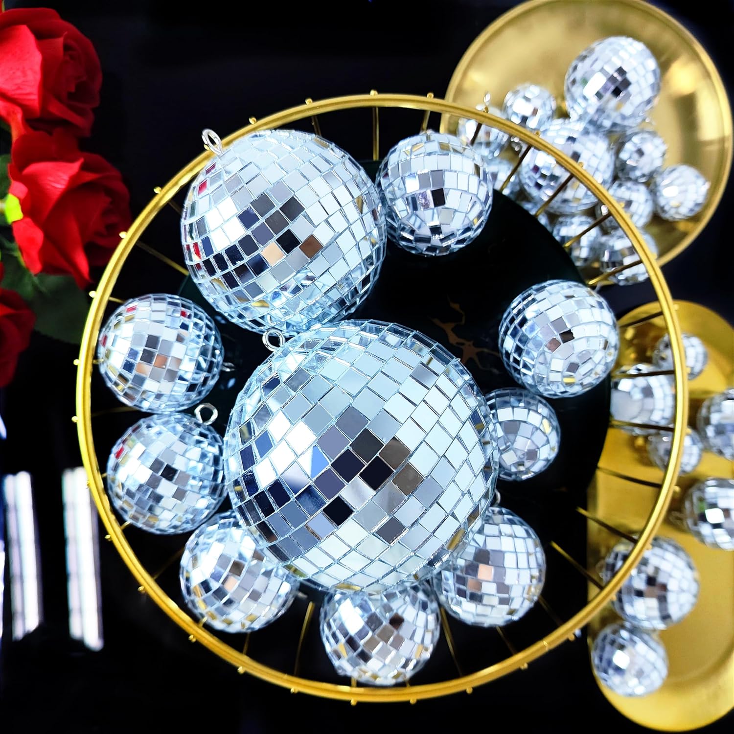 54 Pcs Mini Silver Disco Balls for Party Decor