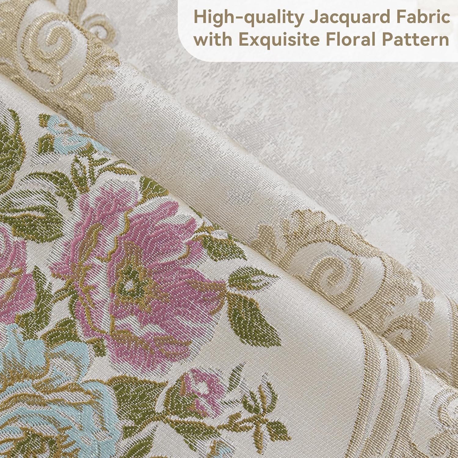 Loom and Mill Pearly Beige Jacquard Valance with Tassels