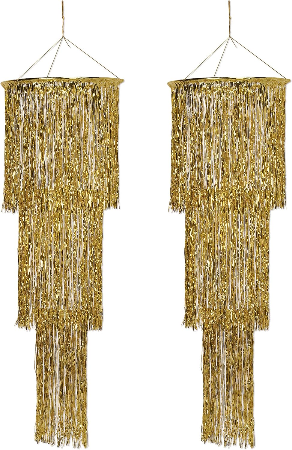 Beistle Gold 3-Tier Shimmering Chandeliers Pack of 2