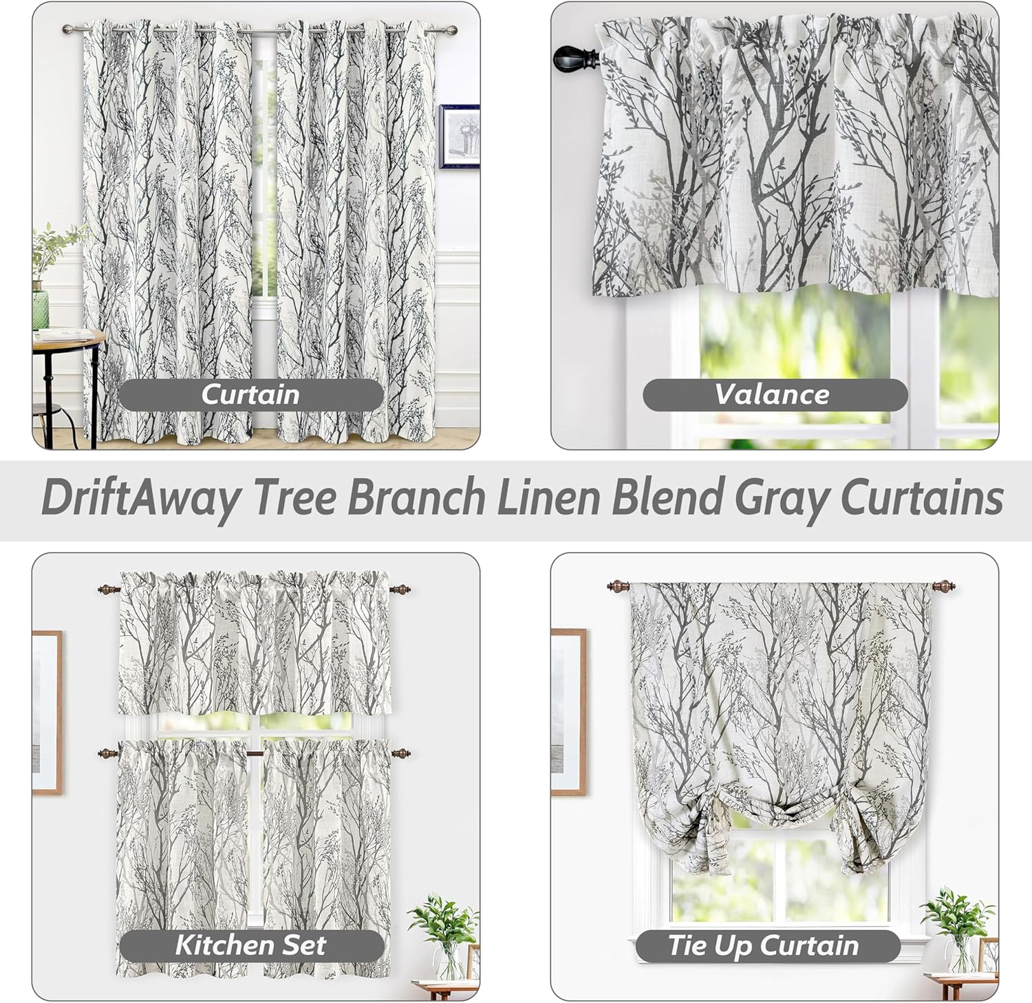 DriftAway Thermal Insulated Valance 52x18 Gray
