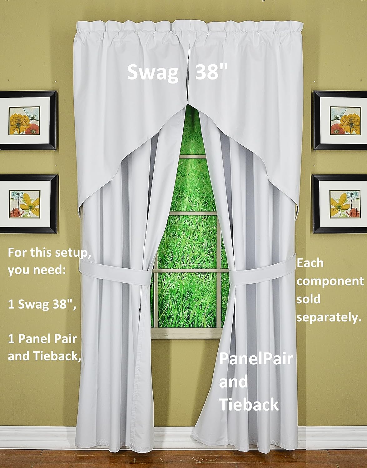 Todays Curtain Horizon 3 Layer Lock Blackout Thermal Swag 38 Inch
