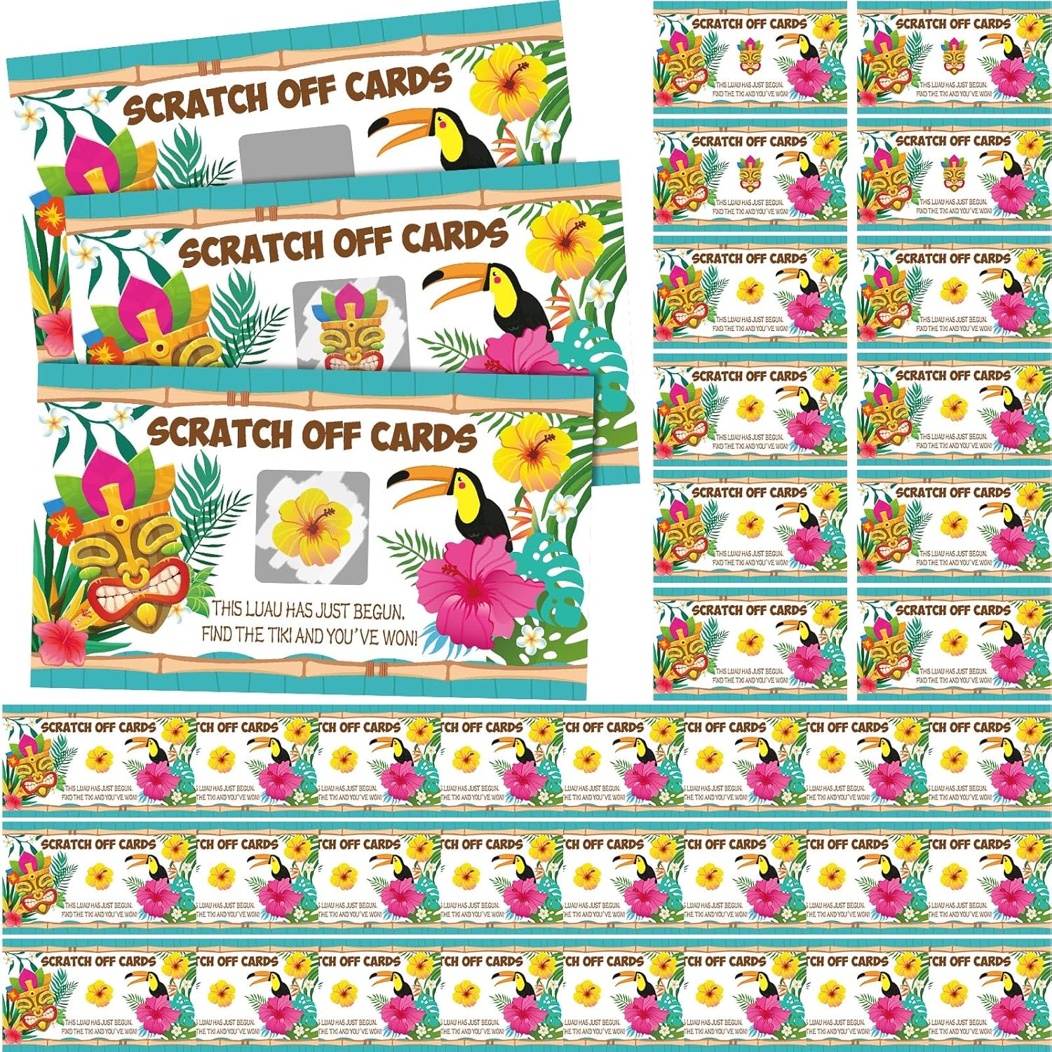 Dunzoom 89 Pcs Summer Scratch Off Game Cards for Luau Party